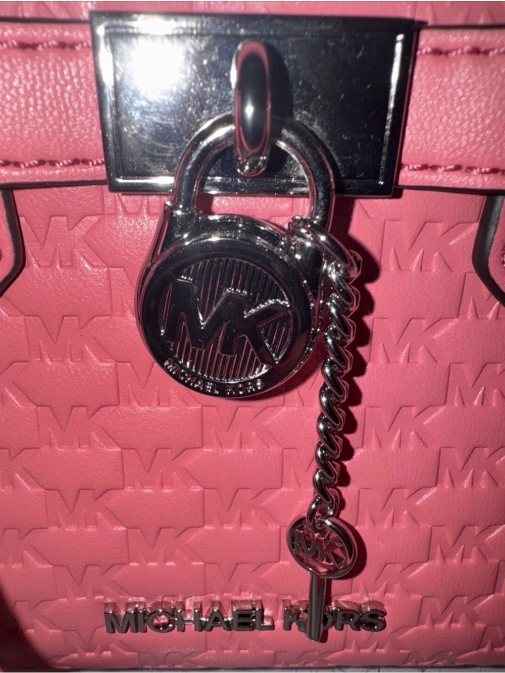 Michael Kors Pink Embossed Leather Mini Satchel with Charm - Picture 4 of 12